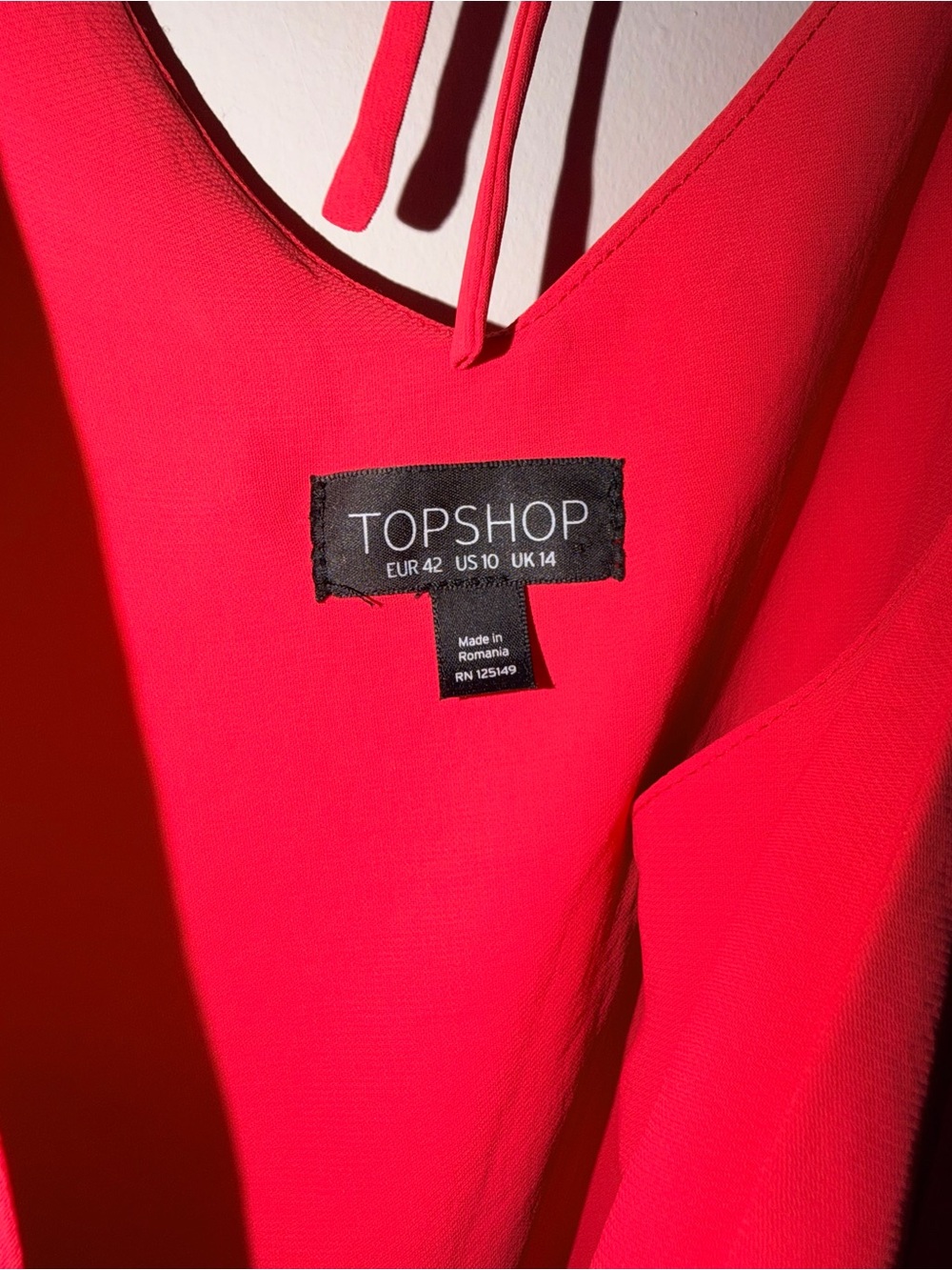 Topshop Coral-Red Slip Dress - Picture 3 of 3